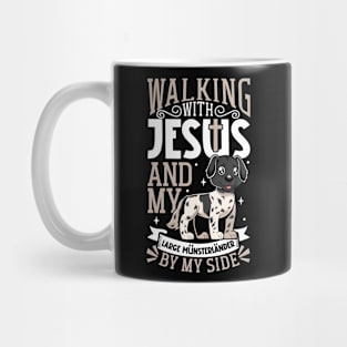 Jesus and dog - Large Münsterländer Mug